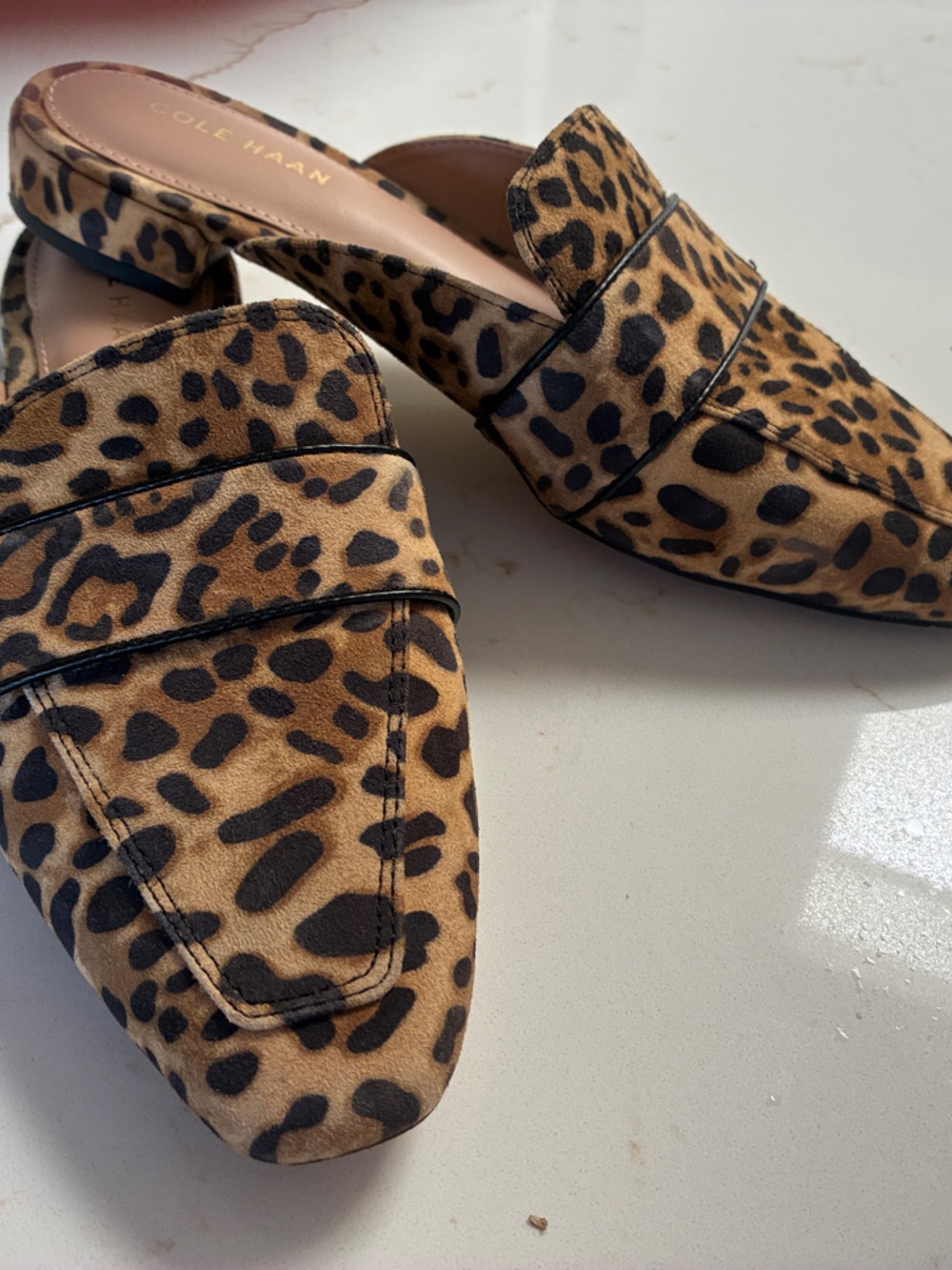 Cole Haan animal Print Backless Mules -7 b, wide